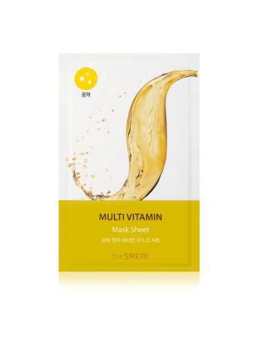 The Saem Bio Solution Multi Vitamin платнена маска за озаряване и виталитет на кожата 20 гр.