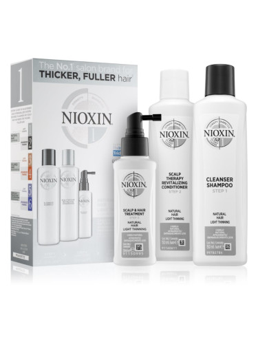 Nioxin System 1 Natural Hair Light Thinning подаръчен комплект за крехка и стресирана коса 3 бр.