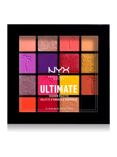 NYX Professional Makeup Ultimate Shadow Palette палитра сенки за очи цвят 13 - Festival 16 x 0.83 гр.