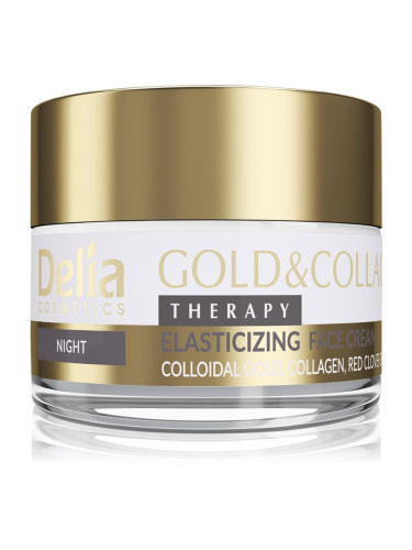 Delia Cosmetics Gold & Collagen Therapy нощен крем увеличаващ еластичността на кожата 50 мл.