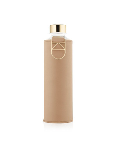Equa Mismatch стъклена бутилка за вода + опаковка от изкуствена кожа боя Sienna 750 мл.
