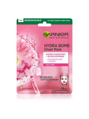 Garnier Skin Naturals Hydra Bomb платнена маска с озаряващ ефект 28 гр.