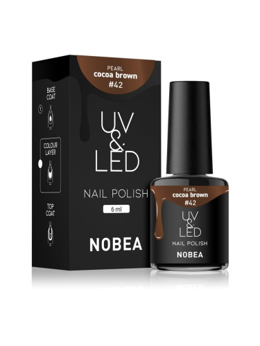 NOBEA UV & LED Nail Polish гел лак за нокти с използване на UV/LED лампа бляскав цвят Cocoa brown #42 6 мл.