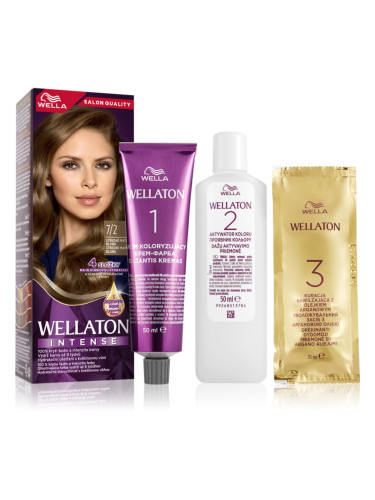 Wella Wellaton Intense перманентната боя за коса с арганово масло цвят 7/2 Matte Medium Blond 1 бр.