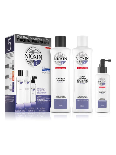 Nioxin System 5 Color Safe Chemically Treated Hair Light Thinning комплект (за леко оредяване на нормална към силна, природна и химически третирана ко