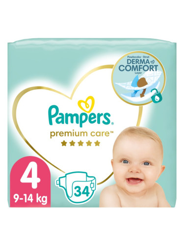 Pampers Premium Care Size 4 еднократни пелени 9-14 kg 34 бр.
