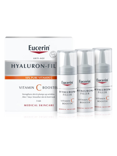 Eucerin Hyaluron-Filler Vitamin C Booster озаряващ серум против бръчки с витамин С 3x8 мл.