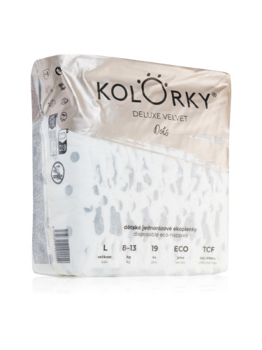 Kolorky Deluxe Velvet Dots еднократни ЕКО пелени размер L 8-13 kg 19 бр.