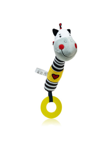 BabyOno Squeaky Toy with Teether писукаща играчка с гризалка Zebra Zack 1 бр.