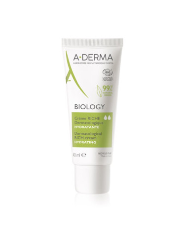 A-Derma Biology Rich Cream подхранващ хидратиращ крем за суха към изключително суха чувствителна кожа 40 мл.
