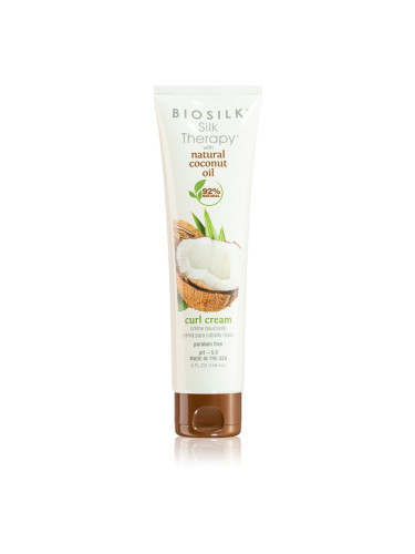 Biosilk Silk Therapy Natural Coconut Oil крем за коса за чуплива и къдрава коса 148 мл.