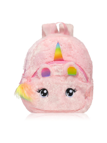 BrushArt KIDS Fluffy unicorn backpack Small детска раница Pink (20 x 23 cm)