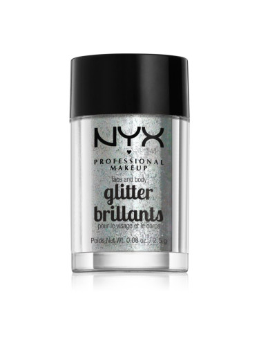 NYX Professional Makeup Face & Body Glitter Brillants брокат за лице и тяло цвят 07 Ice 2.5 гр.