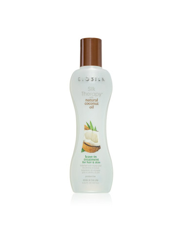 Biosilk Silk Therapy Natural Coconut Oil хидратираща грижа без отмиване за коса и тяло 167 мл.