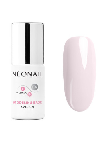NEONAIL Modeling Base Calcium основен лак за нокти с гел с калций цвят Basic Pink 7,2 мл.