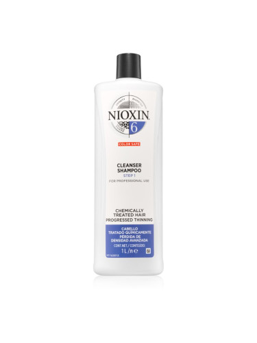 Nioxin System 6 Color Safe Cleanser Shampoo почистващ шампоан за химически третирана коса 1000 мл.