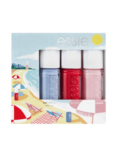 Essie Summer Mini Trio Seaside Dinner Подаръчен комплект лак за нокти 374 Salt Water Happy 5 ml + лак за нокти 5 ml 63 Too Too Hot + лак за нокти 5 ml 13 Mademoiselle