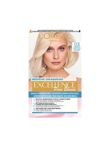 L'Oréal Paris Excellence Creme Triple Protection Боя за коса за жени 1 бр Нюанс 03 Lightest Natural Ash Blonde