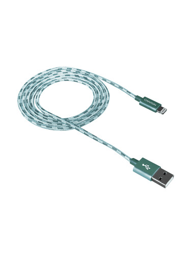 Плетен кабел Canyon USB-A към Lightning (CNE-CFI3G)