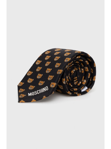 Копринена вратовръзка Moschino в черно