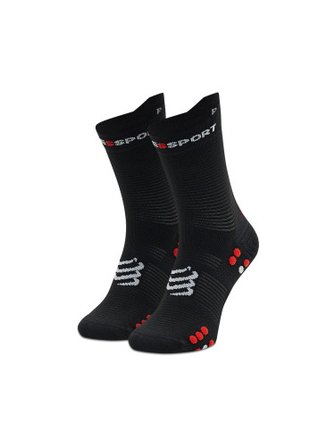 Дълги чорапи unisex Compressport Pro Racing Socks V4.0 Run High XU00046B_906 Черен