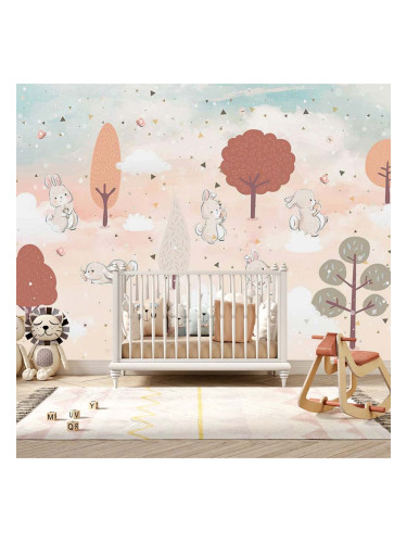 Детски тапет - Зайчета в гората