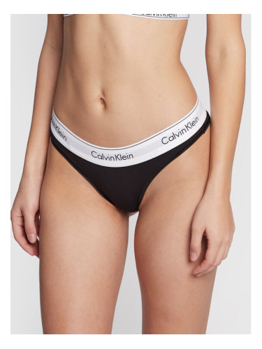 Calvin Klein Underwear Дамски бикини тип бразилиана 000QF5981E Черен