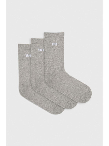 Чорапи Helly Hansen (3 броя) 3-pack в сиво 67479 67482