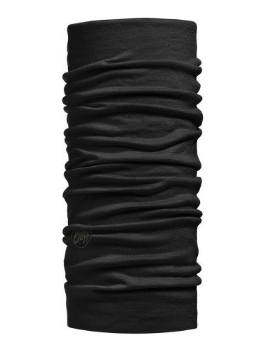 Кръгъл шал Buff мъжки в черно с изчистен дизайн