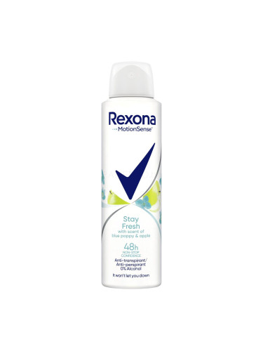 Rexona MotionSense Stay Fresh Blue Poppy & Apple Антиперспирант за жени 150 ml