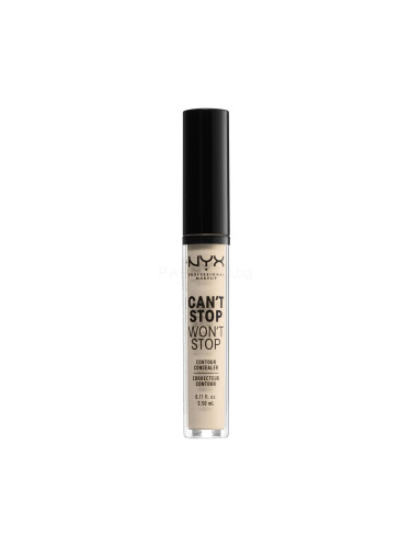 NYX Professional Makeup Can't Stop Won't Stop Contour Concealer Коректор за жени 3,5 ml Нюанс 1.5 Fair