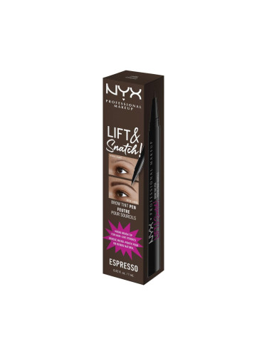 NYX Professional Makeup Lift & Snatch! Молив за вежди за жени 1 ml Нюанс 08 Espresso