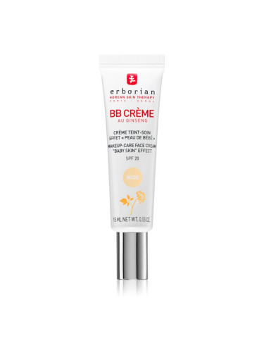 Erborian BB Cream тониращ крем за съвършен вид на кожата на лицето SPF 20 малка опаковка цвят Nude  15 мл.