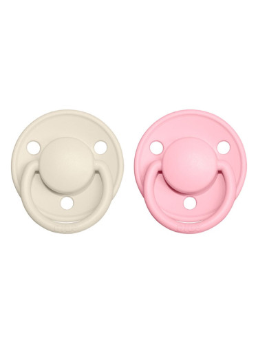 BIBS De Lux Natural Rubber Size 2: 6+ months биберон Ivory / Baby Pink 2 бр.