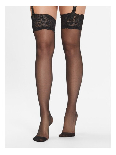 Bluebella Дамски силиконови чорапи Hold Ups 41458-BK Черен