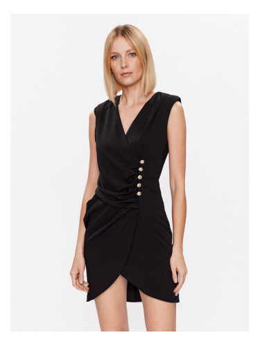 ViCOLO Коктейлна рокля TE0106 Черен Slim Fit