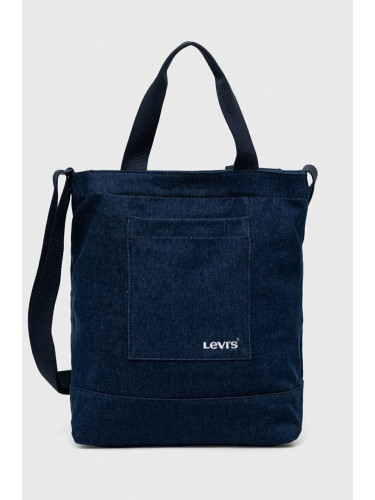 Памучна чанта Levi's в тъмносиньо