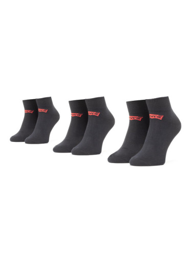 Levi's® Комплект 3 чифта къси чорапи унисекс 37157-0181 Черен