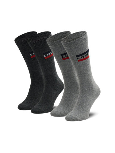 Levi's® Комплект 2 чифта дълги чорапи мъжки 37157-0554 Сив