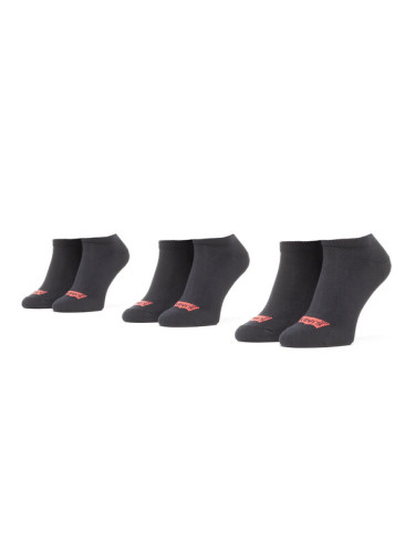 Levi's® Комплект 3 чифта къси чорапи унисекс 37157-0175 Черен