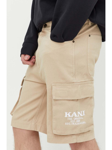 Памучен къс панталон Karl Kani в бежово