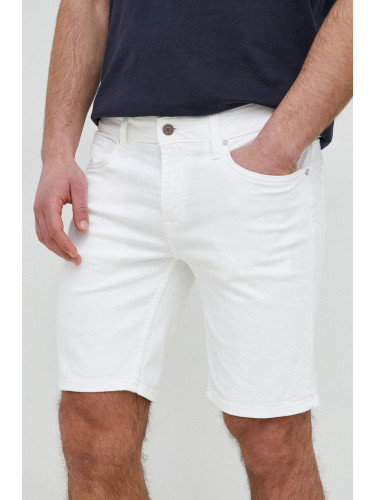 Дънкови къси панталони Guess в бяло