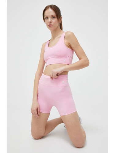 Къс панталон за трениране Juicy Couture Liza в розово с изчистен дизайн с висока талия