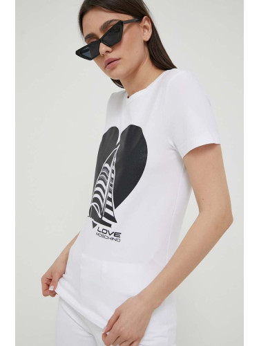 Тениска Love Moschino в бяло