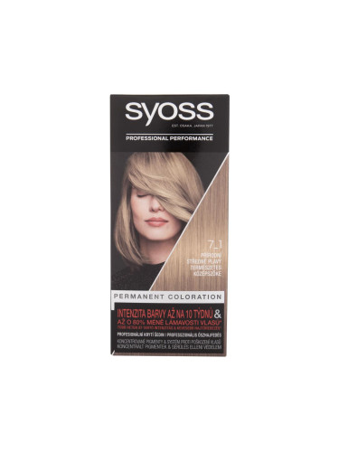 Syoss Permanent Coloration Боя за коса за жени 50 ml Нюанс 7-1 Medium Blond