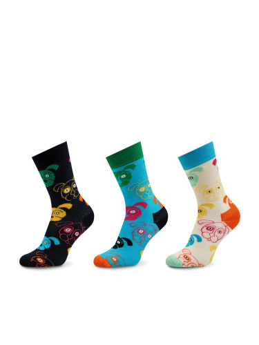 Комплект 3 чифта дълги чорапи мъжки Happy Socks XDOG08-0150 Цветен