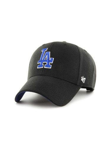 Шапка с вълна 47 brand MLB Los Angeles Dodgers в черно с апликация