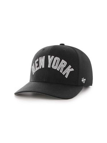 Шапка с козирка с вълна 47 brand MLB New York Yankees в черно с апликация