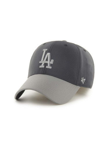 Шапка с козирка 47 brand MLB Los Angeles Dodgers в сиво с апликация