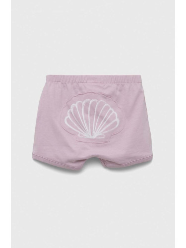 Бебешки къс панталон от памук United Colors of Benetton в розово с принт
